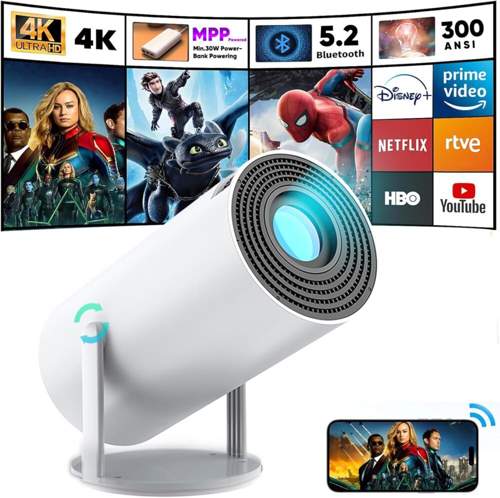 HY300 Pro Projector 4K Android 11 Dual Wifi 6, Free Dish Channel - Image 4