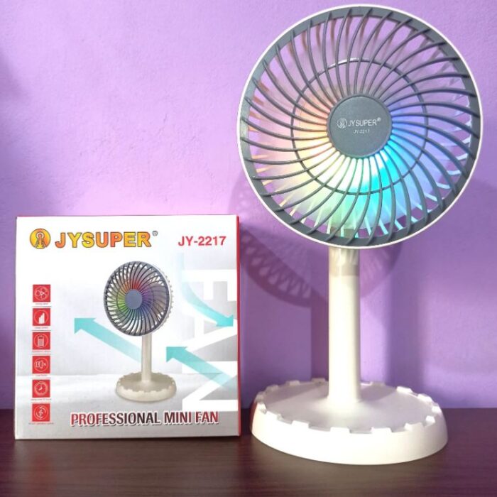 JYSUPER JY-2217 AC/DC Rechargeable 4000mAh Battery Stylish RGB Lighting Strong Wind 12
