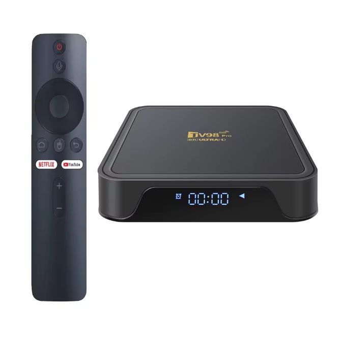 TV98 ATV Pro Smart TV Box Android 14 Allwinner H313 Quad Core 8K 4K 5G Dual Wifi BT5.0 Digital Voice Remote 2GB 16GB Set Top Box