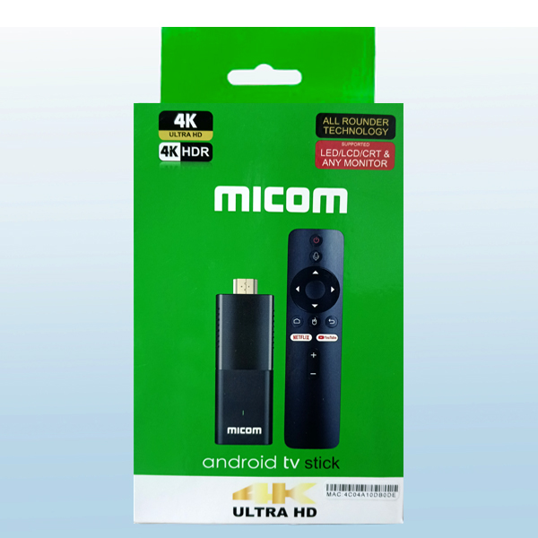 Mi com Tv Stick 4K Smart Android 2GB RAM 16GB ROM Voice Remote