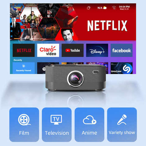 J16 Most Popular Android Version 4K Projector Full HD 550ansi Lumens for Smart Home and Outdoor Education